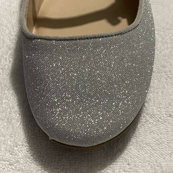 Unisa Womens Glitter Mary Jane Flats Size 8 Silver With Rhinestone Buckle - Picture 5 of 9
